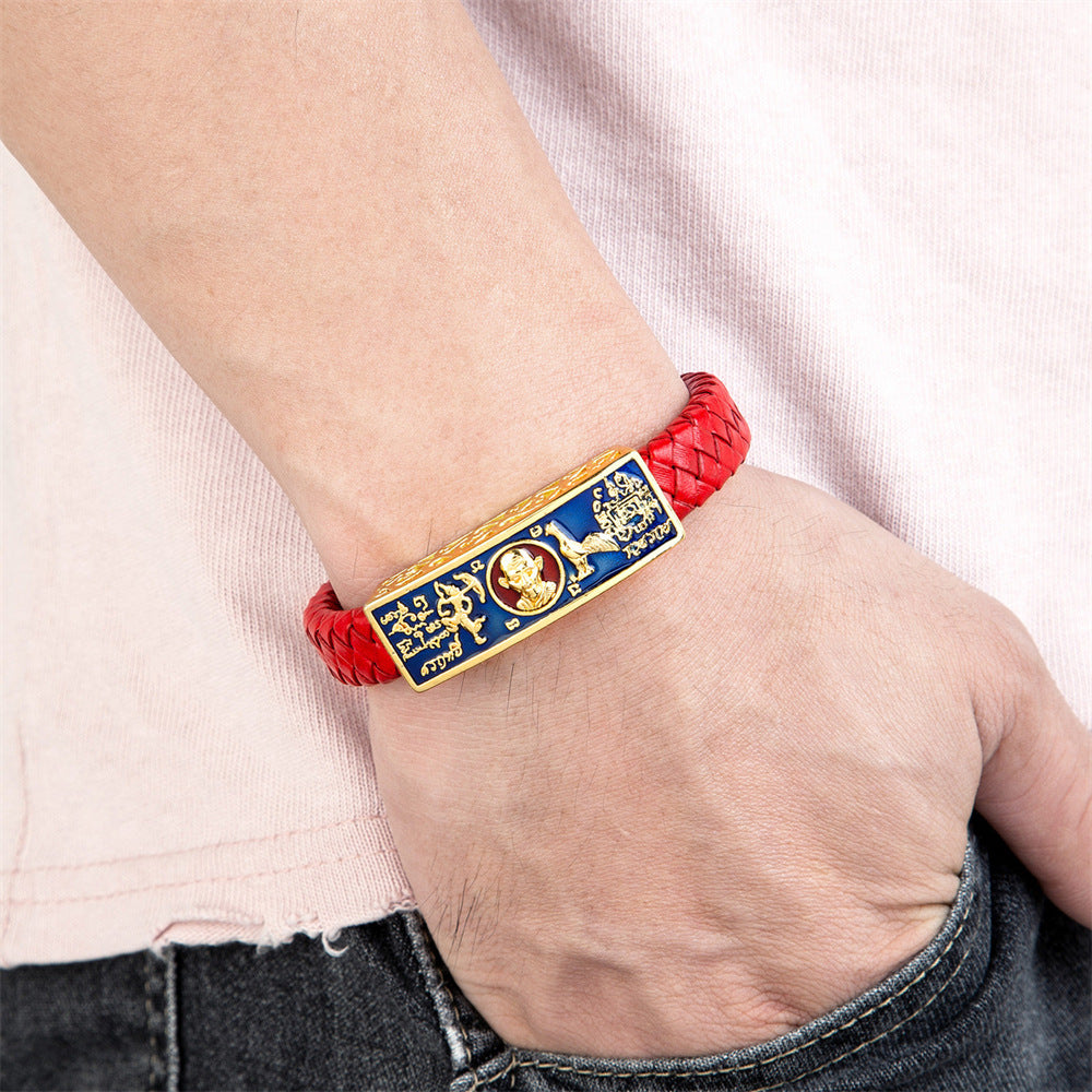 Amulettes thaïlandaises pour femmes et hommes, bracelets et bracelets religieux en acier inoxydable