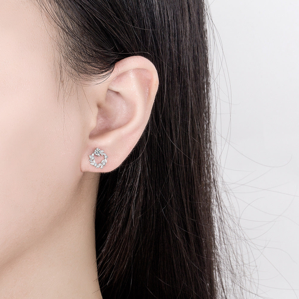 Boucles d'oreilles de style Mori, formes d'oreilles minoritaires, feuilles simples