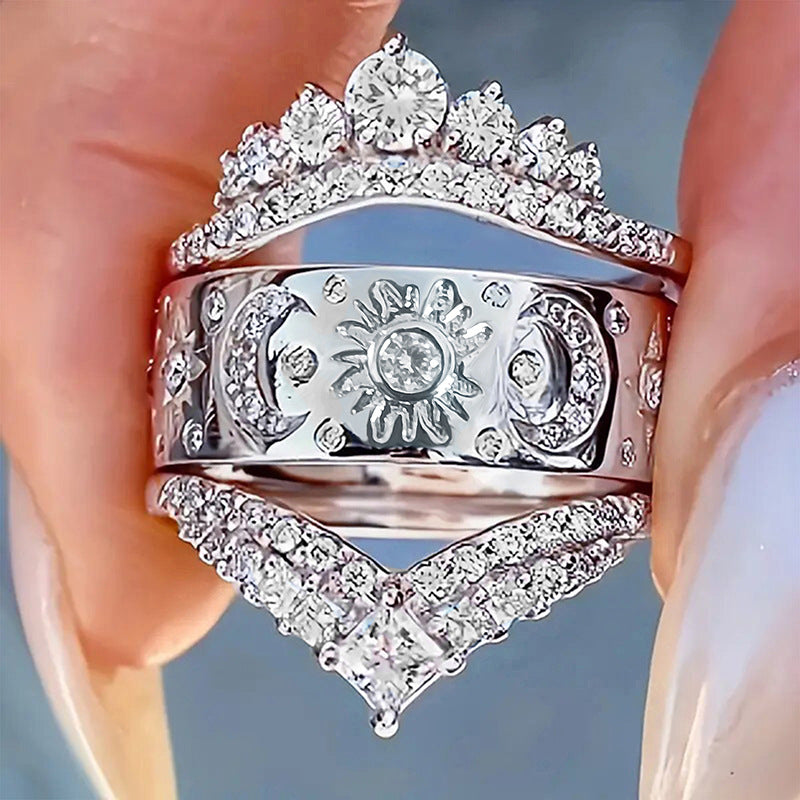 Palace Style Advanced Old Money Female Three-in-one Ring