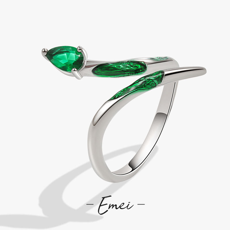 Bagues de personnalité féminine en Zircon à extrémité ouverte, Style serpent foncé, haut sens