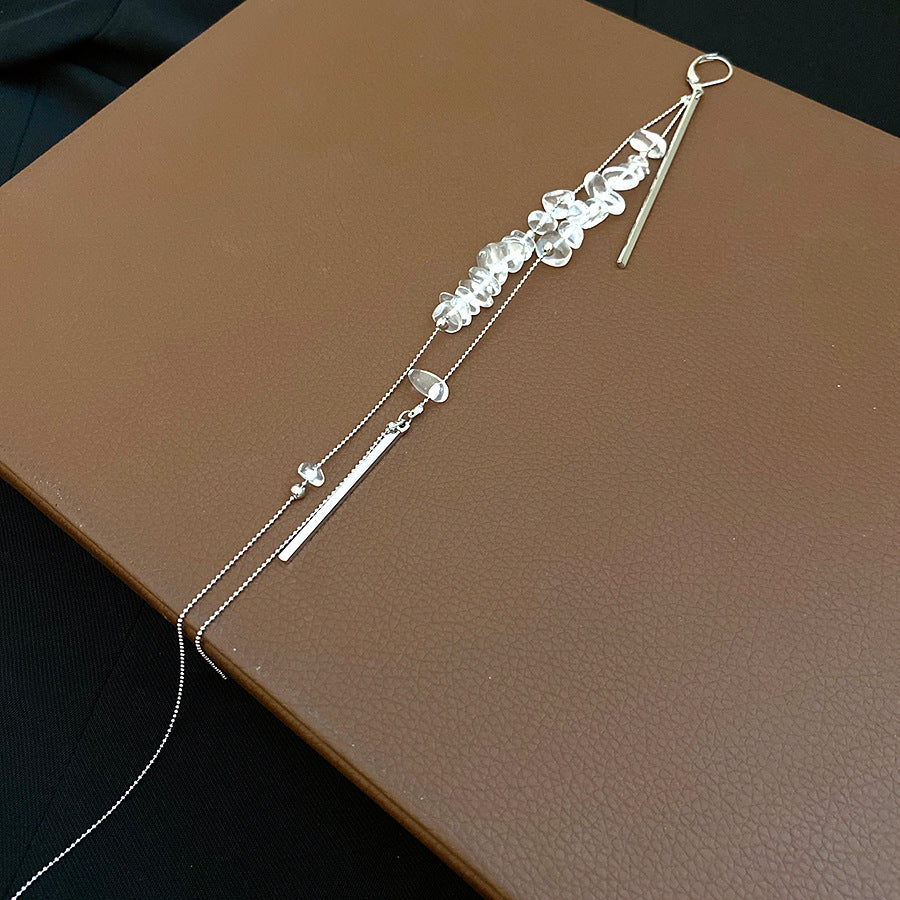 Style Stone Long Fringe Clip Unique Design Ear Buckle
