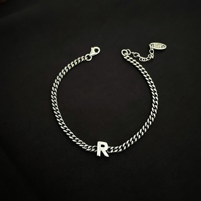 Bracelets d'intérêt spécial avec lettres anglaises en argent Sterling de Style coréen pour femmes