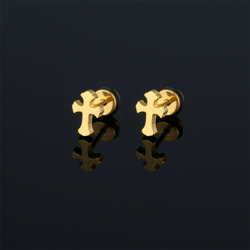 Fashion Titanium Steel High-grade Cross Unique Hipster Ear Buckle