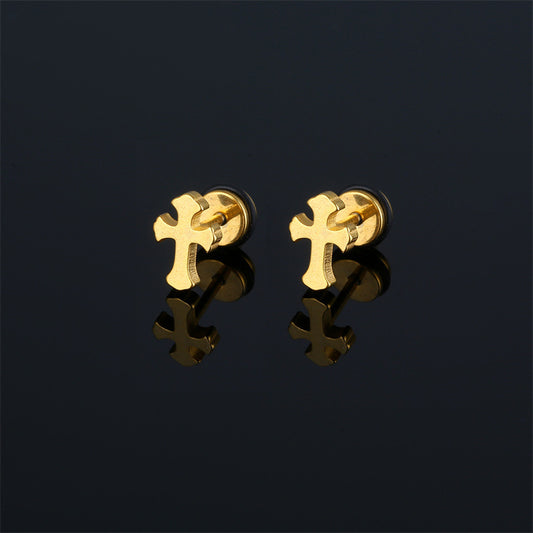 Fashion Titanium Steel High-grade Cross Unique Hipster Ear Buckle
