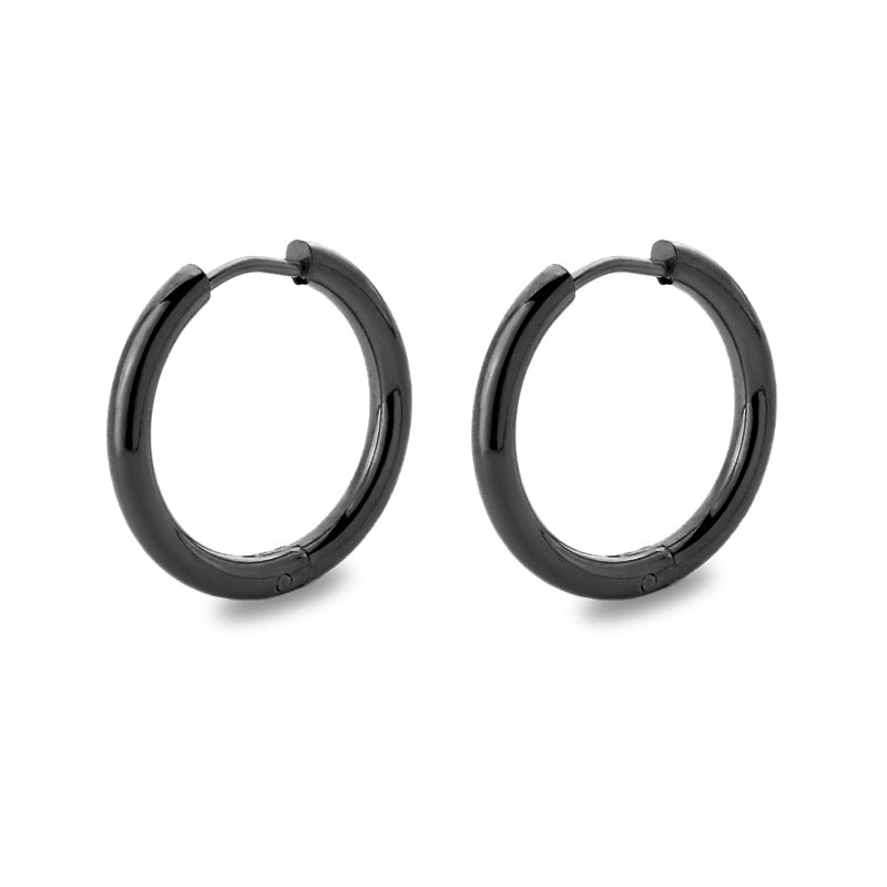 Titanium Steel Stainless Coil Trendy Arc Glossy Ear Buckle
