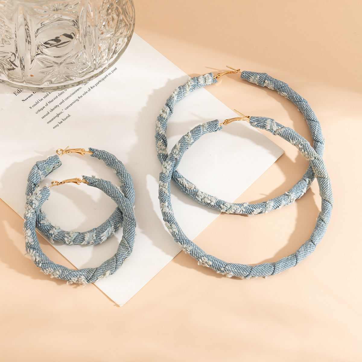 Women's Retro Exaggerated Cowboy Printing Cloth Simple Winding Rings
