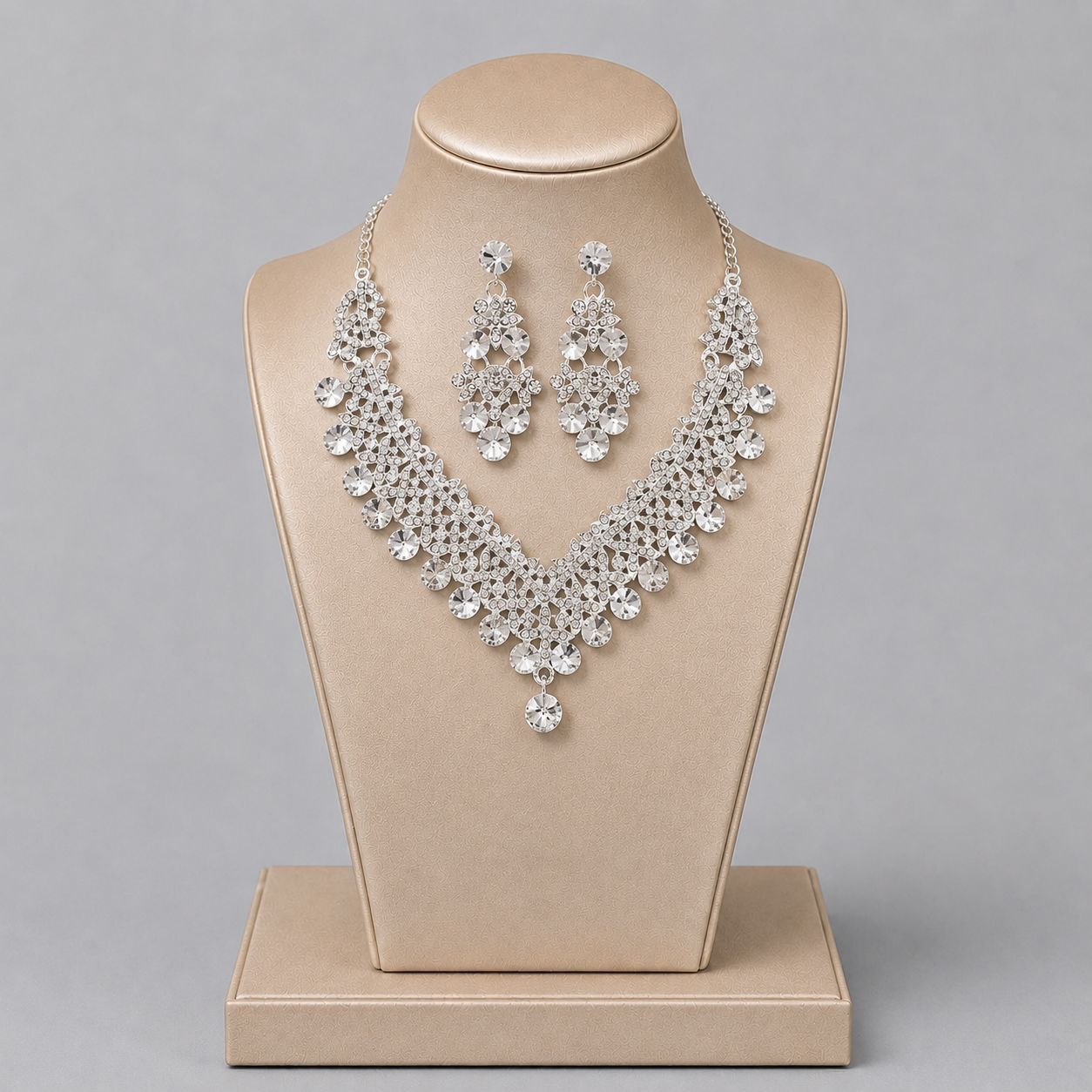 Alloy Rhinestone Light Luxury Dinner Dress Jewelry Set