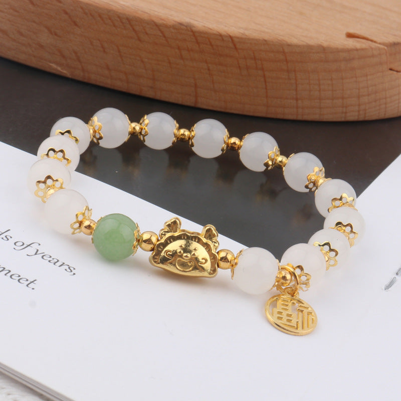 Imitation Agate Exquisite Iron Flower Fu Bracelets