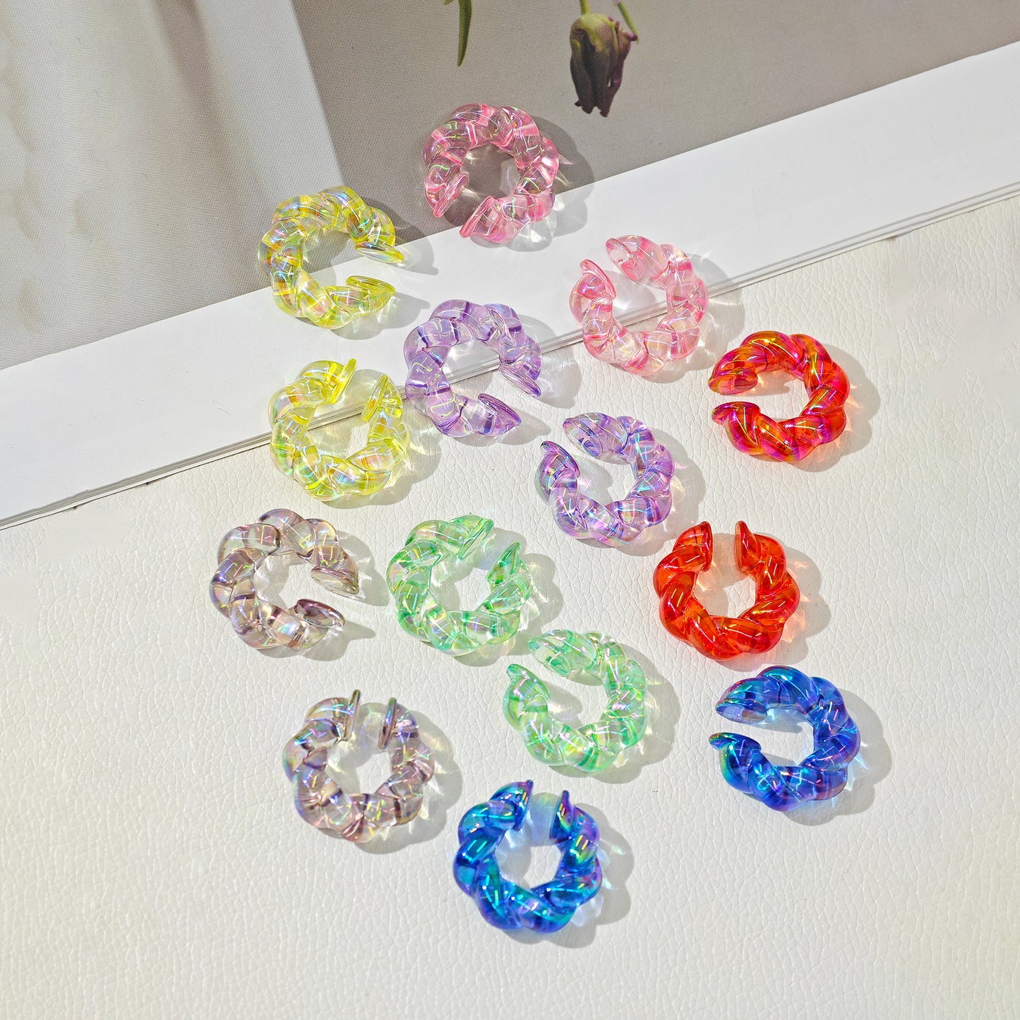 Acrylic Candy Color Matte Simple Design Ear Clip