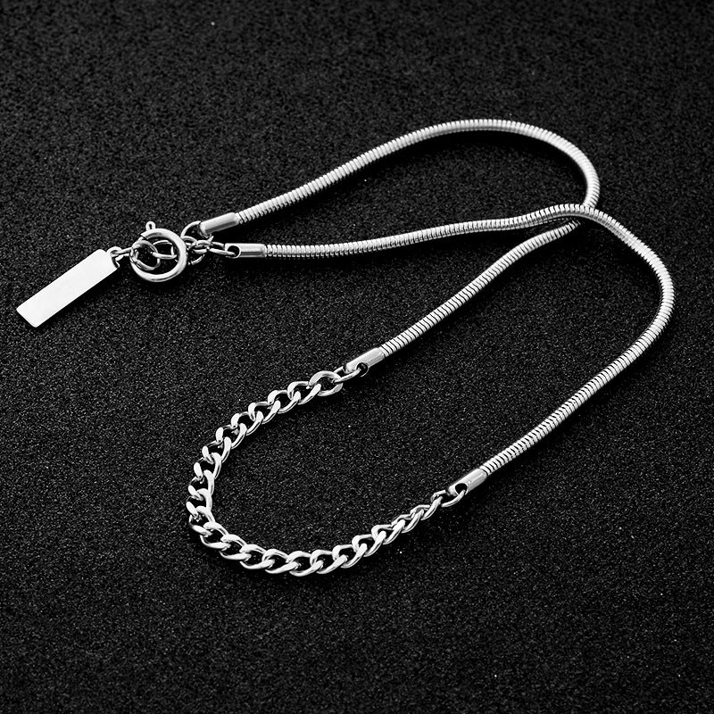 Steel Snake Chain Spring Fastener Simple Fashion Necklaces