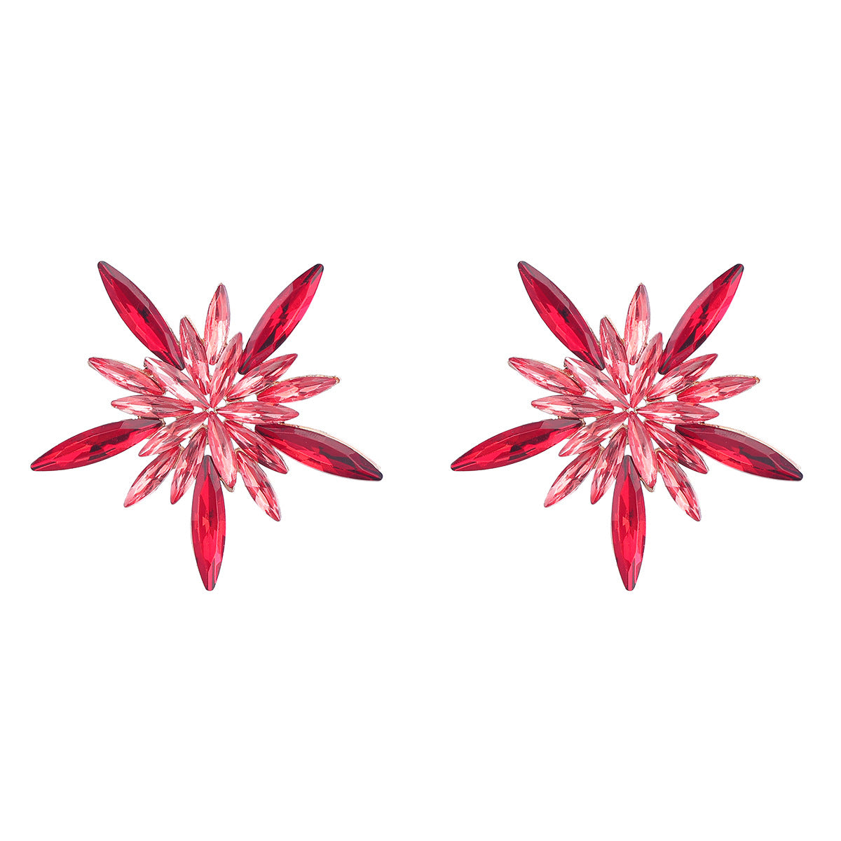 Fleur en strass pour femmes, boucles d'oreilles de Style modèle entièrement bijou