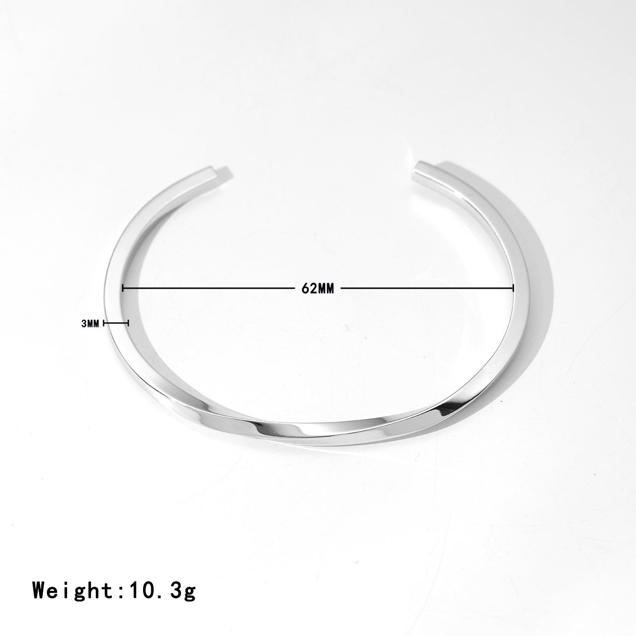 Shaped Open-end Polished Stainless Steel Personality Minimalist Elegant Design Advanced Bracelet