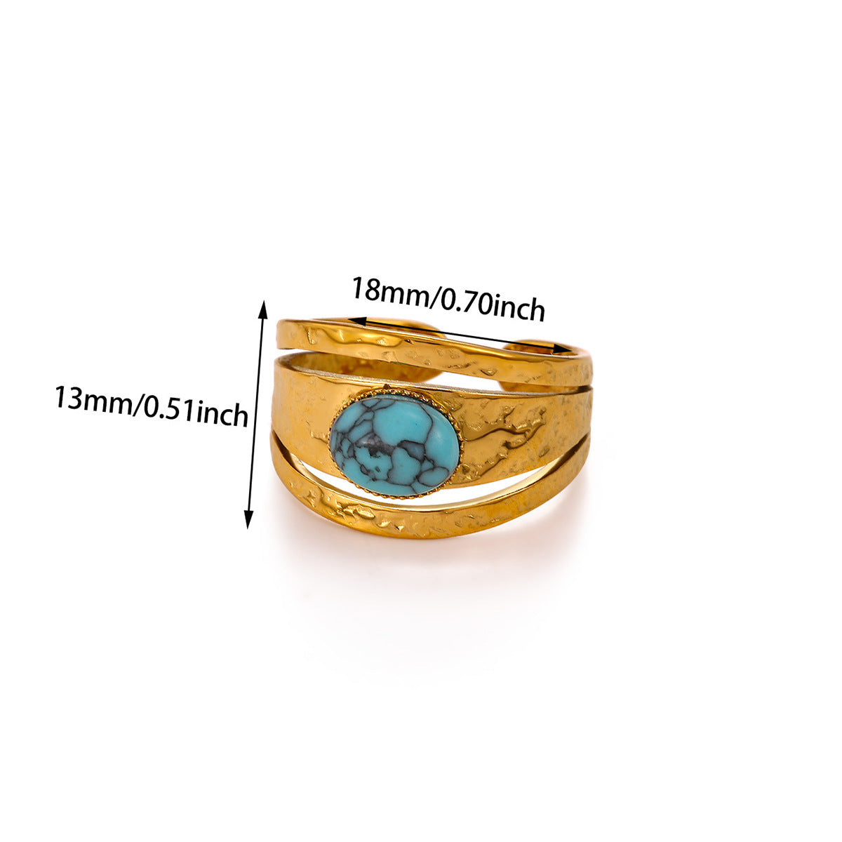 Women's Titanium Steel Retro Natural Stone Design Ring
