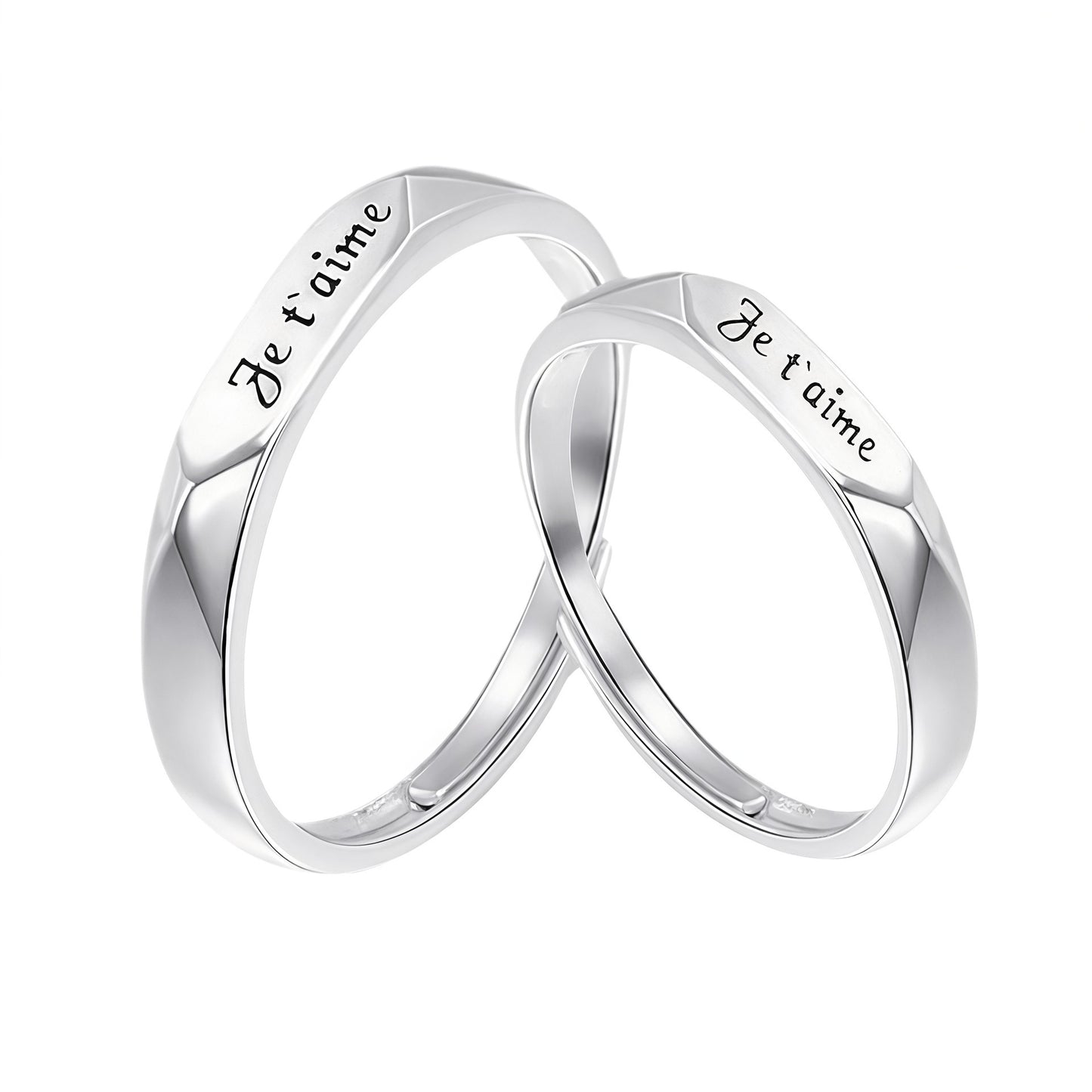 Women's & Men's Gold Plated Couple Pair Of Open Ring