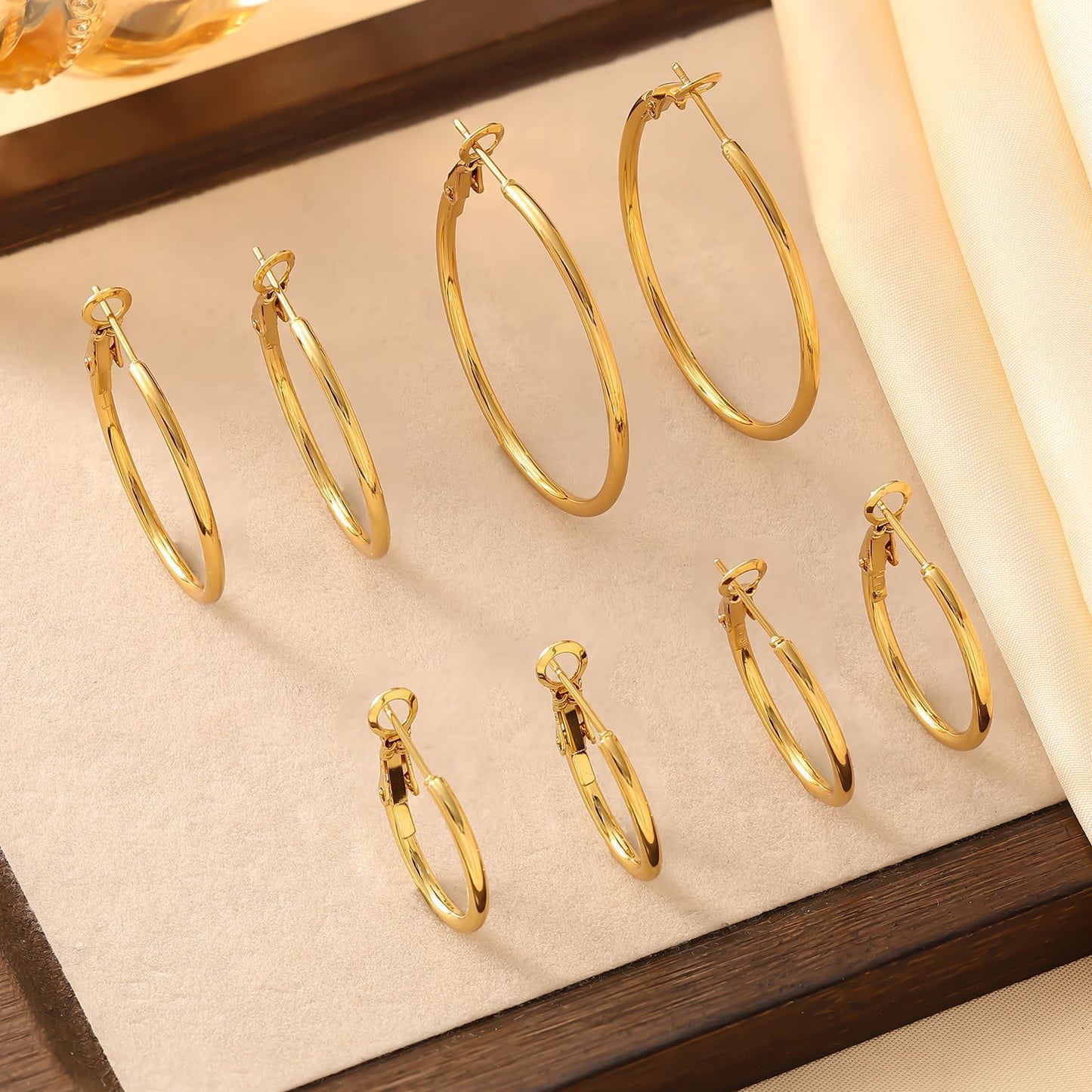 Shrimp Male Buckle Coil Stainless Steel Geometric Circle Earrings