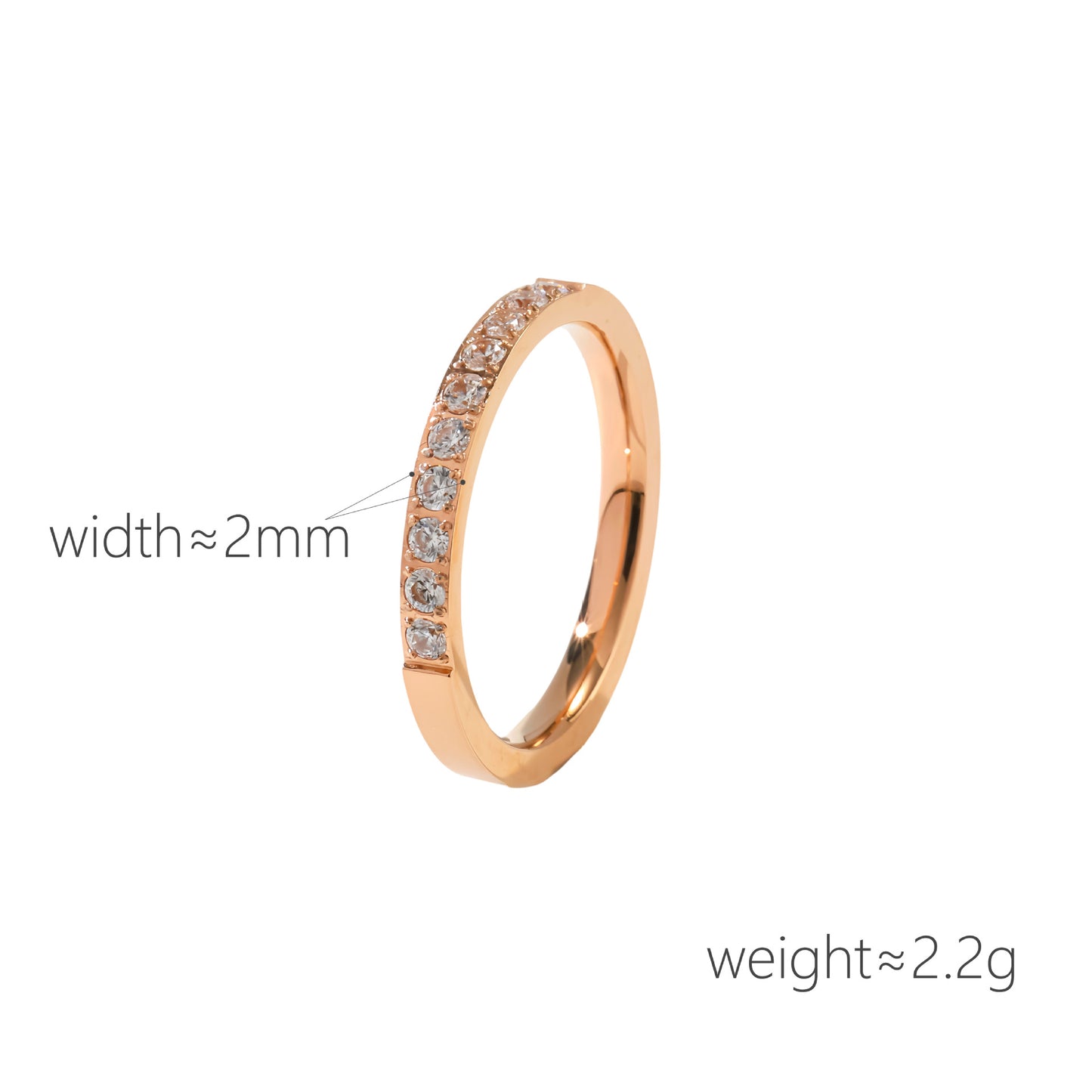 Full Diamond Row Simple Light Luxury Ring