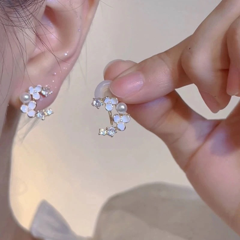 Women's Flower Zircon For Design Fashionable Temperamental Without Rings