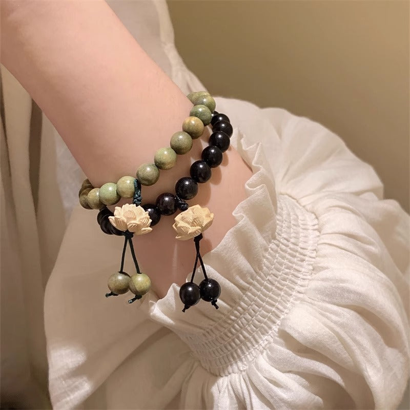 Women's & Men's & Green Sandalwood And National Style Bracelets