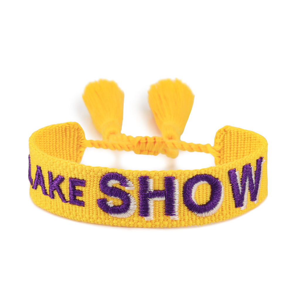 Basketball Sports Woven Curry James Lakers Carrying Strap English Bracelets