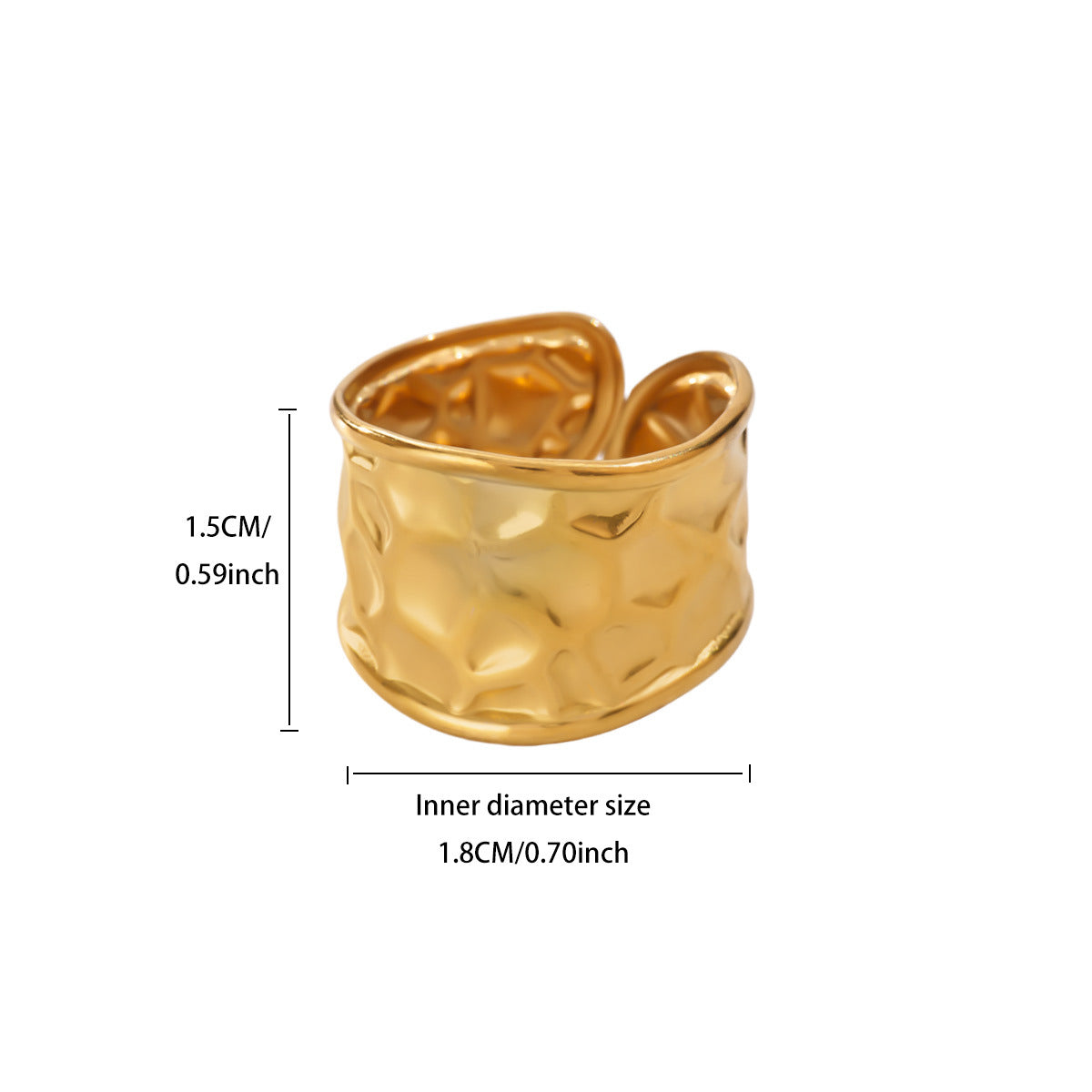 Women's Heart Geometric Stainless Steel Fashion Gold-plated Starfish Ring