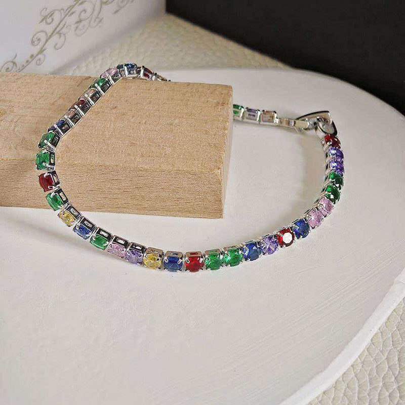 Women's Light Luxury High-grade Sterling Sier Flashing Zircon Bracelets