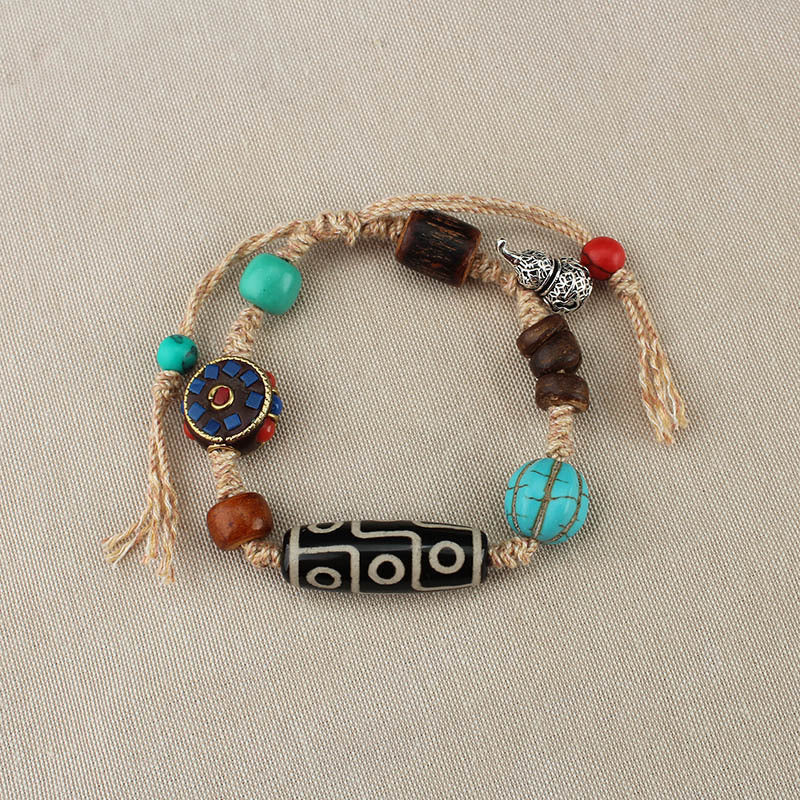 Women's Nepal Tibetan Agate Bead Multi Jewels Bracelets