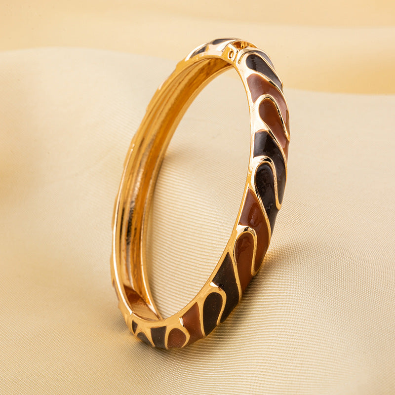 Chinese Enamel Gilding Colorful Dripping National Style Bracelet