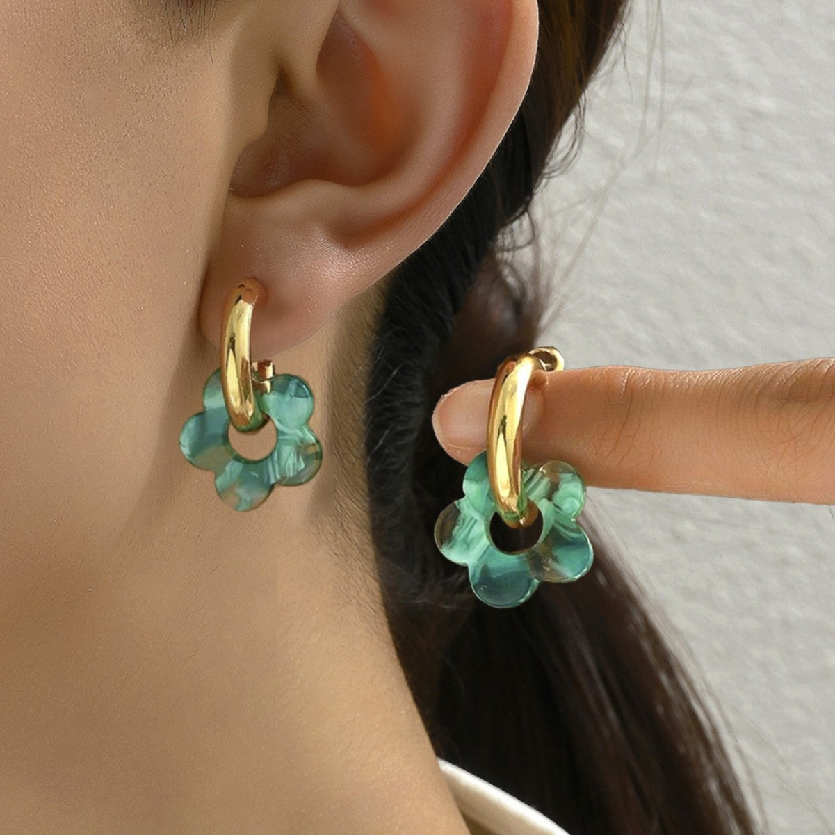 Women's Fashion Beautiful Flowers For Niche Design Colorful Rings