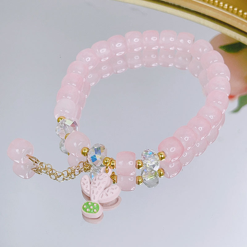 Bracelets de papeterie de décrochage perlés simples et mignons pour femmes