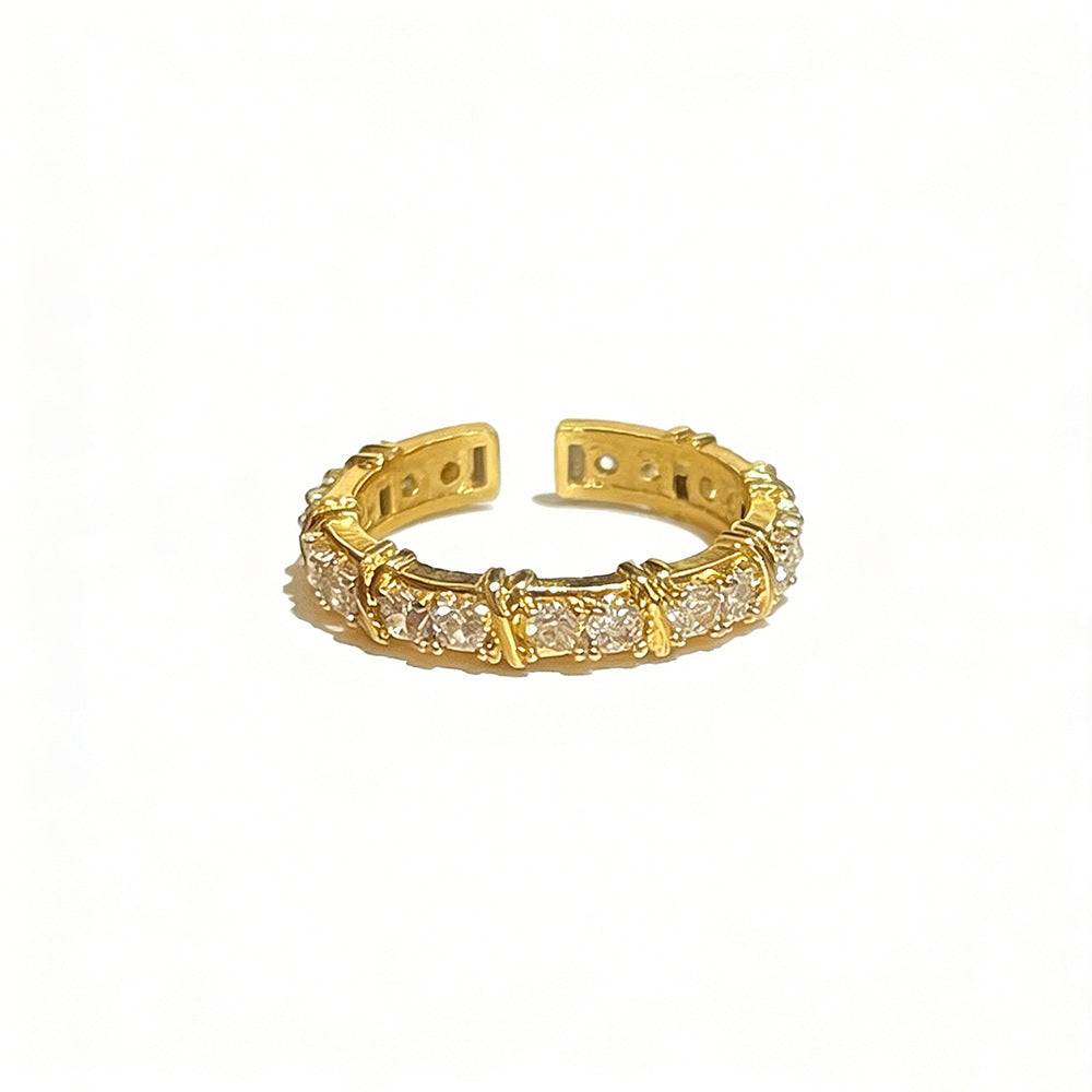 Single Row Zircon Female Niche Design Everyday Joker Rings
