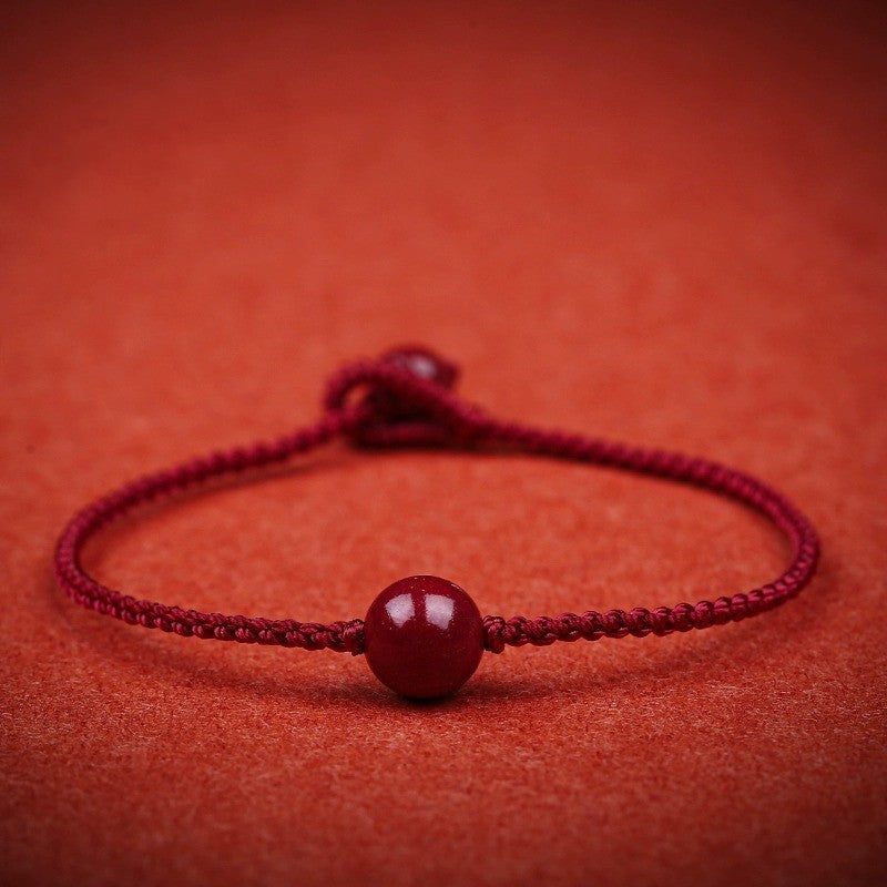 Men's Raw Ore Red Rope Female Life Rabbit Hand-woven Bracelets