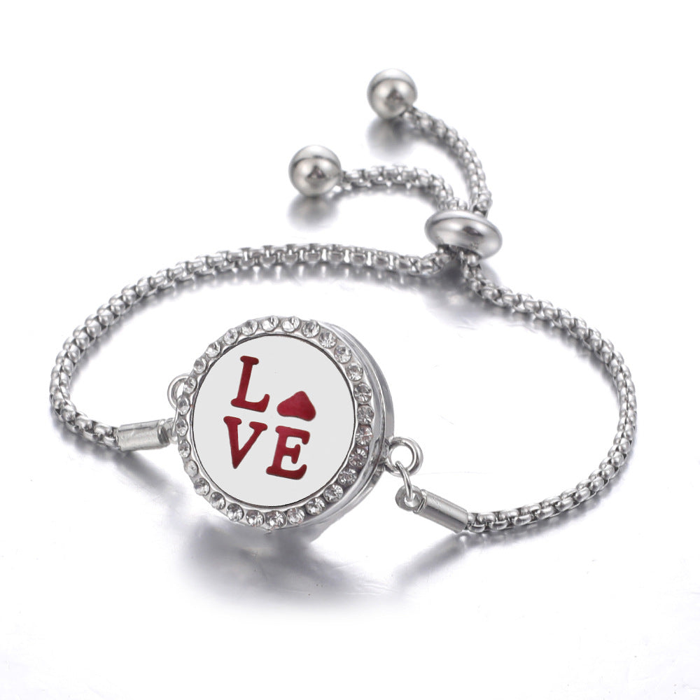 Steel Hollow Oil Lucky Tree Open Box Bracelet