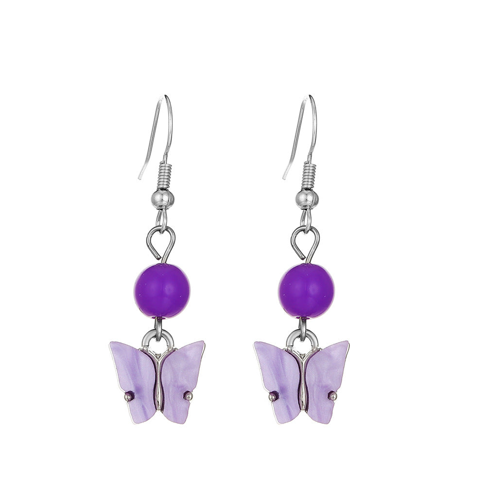 Women's Acrylic Butterfly For Fashion Sweet Eardrop Earrings