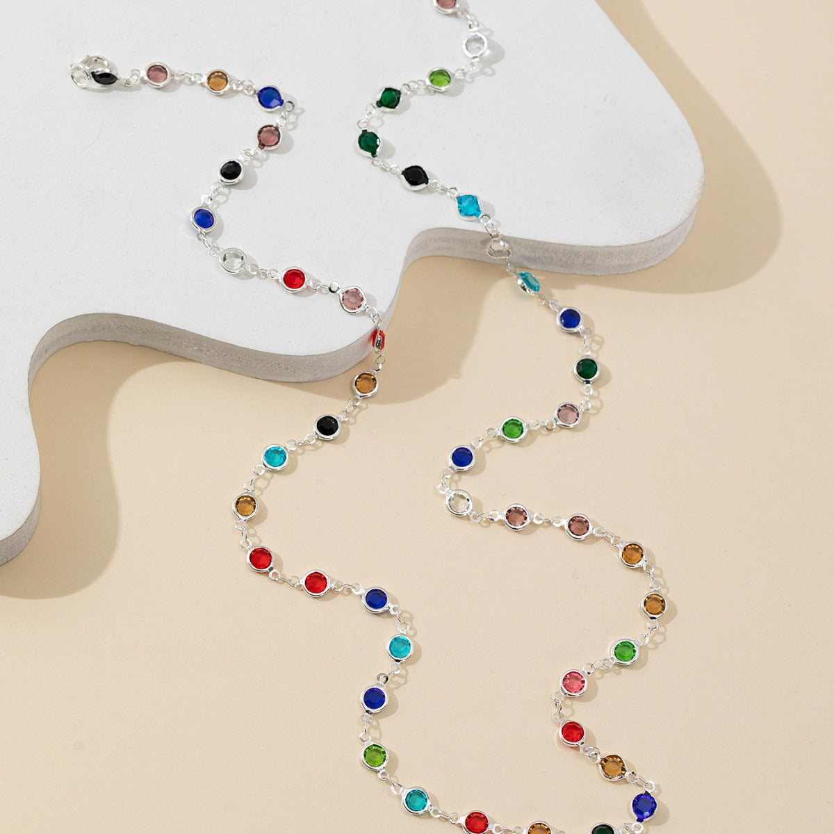 Color Polka Dot Fashion Long Party Necklace