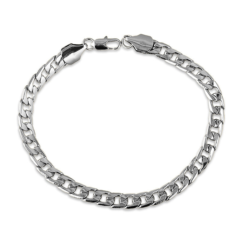 Men's Stainless Steel Boss Gold Flat Chain Bracelets