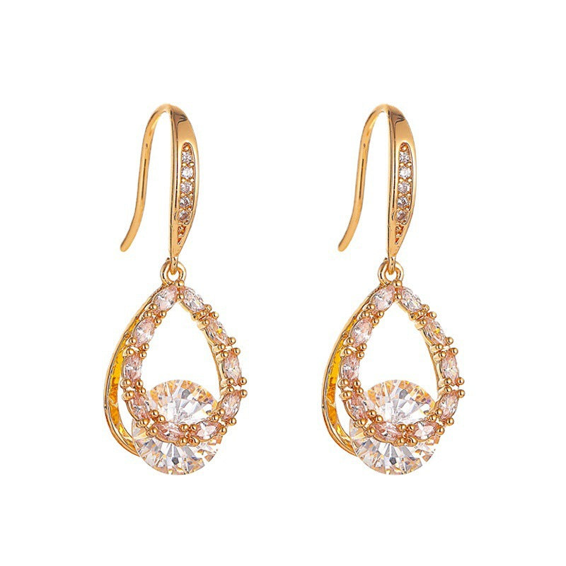 Long Water Drop Temperament Entry Lux Eardrop Earrings