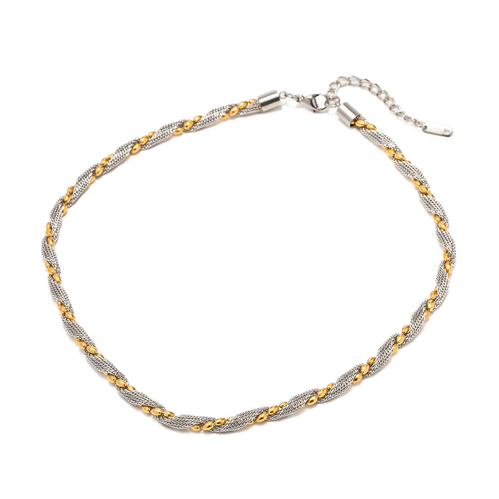 Gold-plated Stainless Steel Two-tone Fashion Niche Necklaces