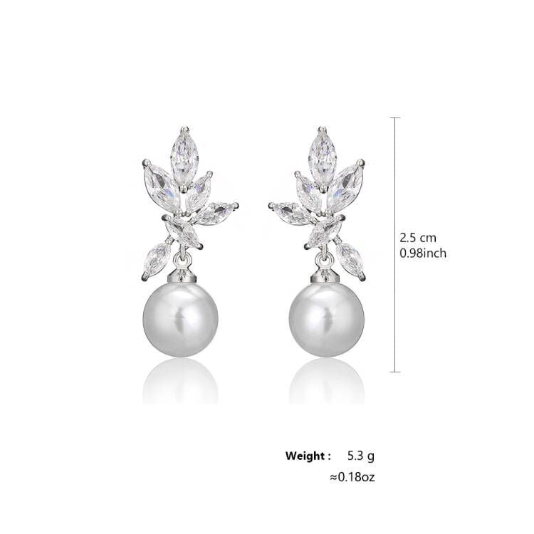 Temperament Copper Inlaid Zirconium Female Shiny Personality Earrings