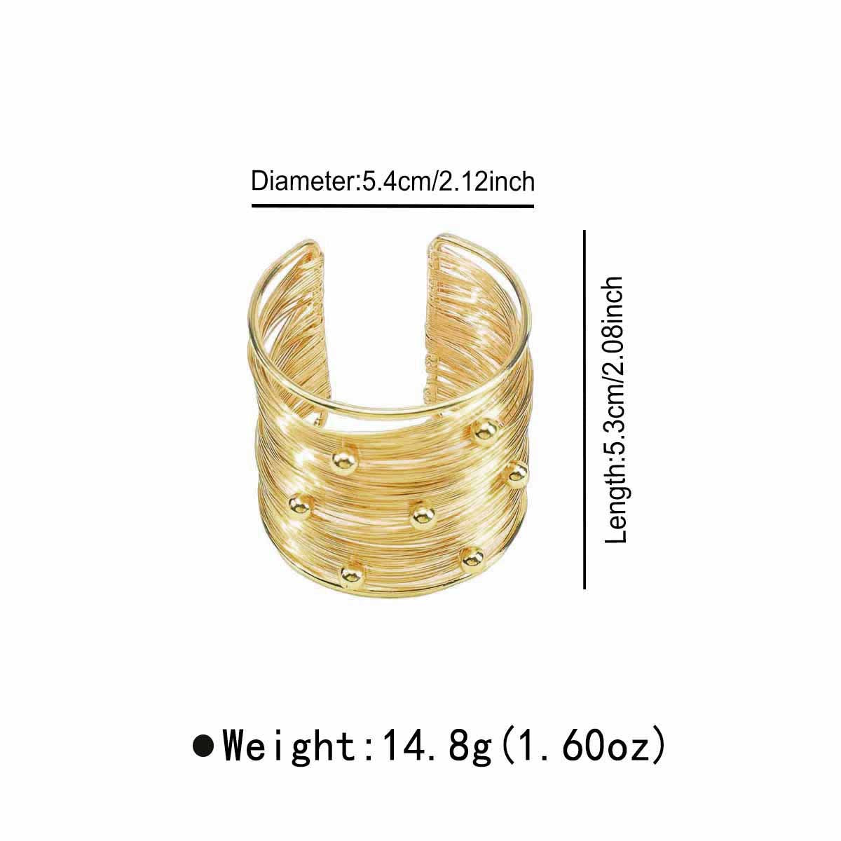 Women's Exaggerated Metal Texture Iron Wire Open Wide Bracelets