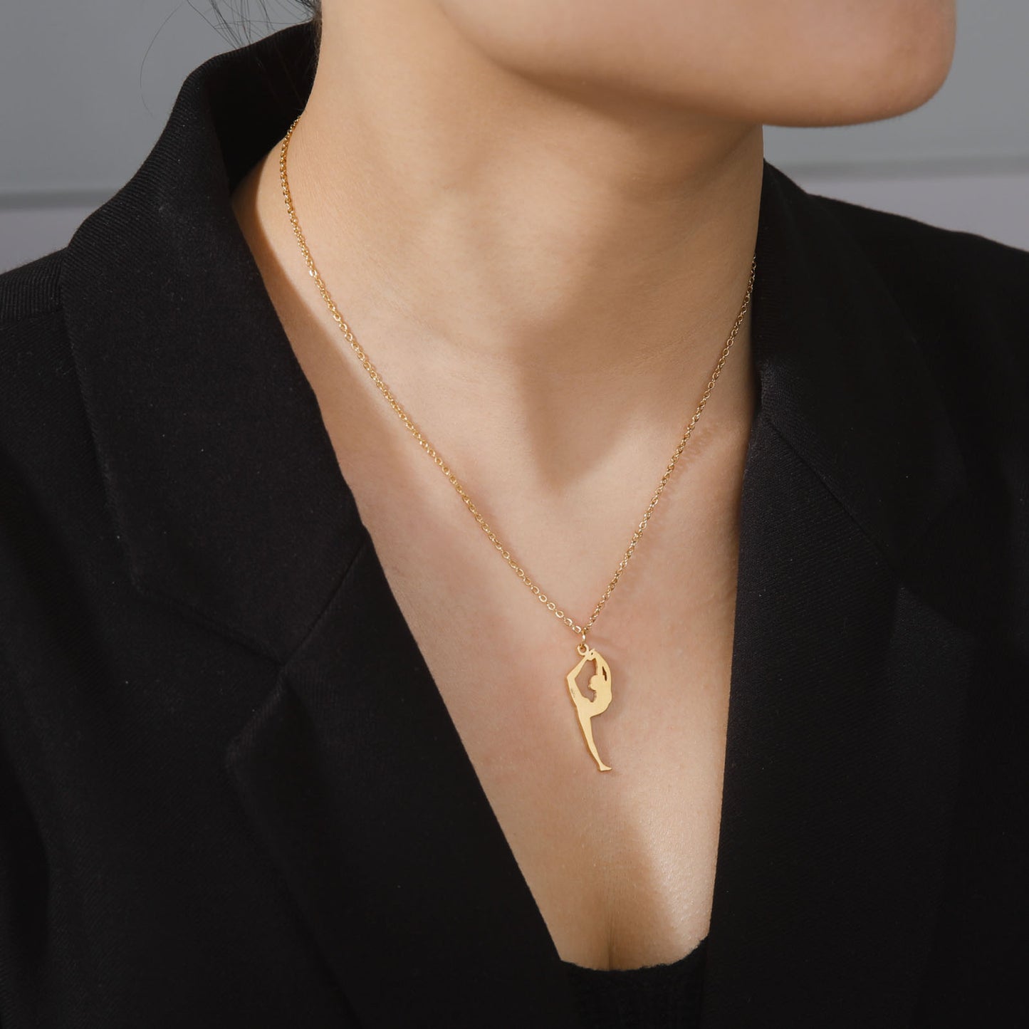 Sports Series Cutting Titanium Steel Gymnastics Modeling Necklaces
