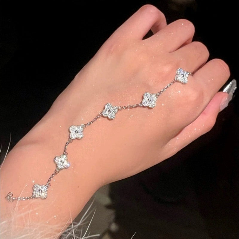 And Simple Personality Trendy Flower Full Diamond Light Bracelets