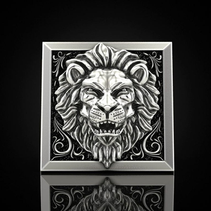 Men's Lion Two-piece Retro Creative Fashion Item Ring