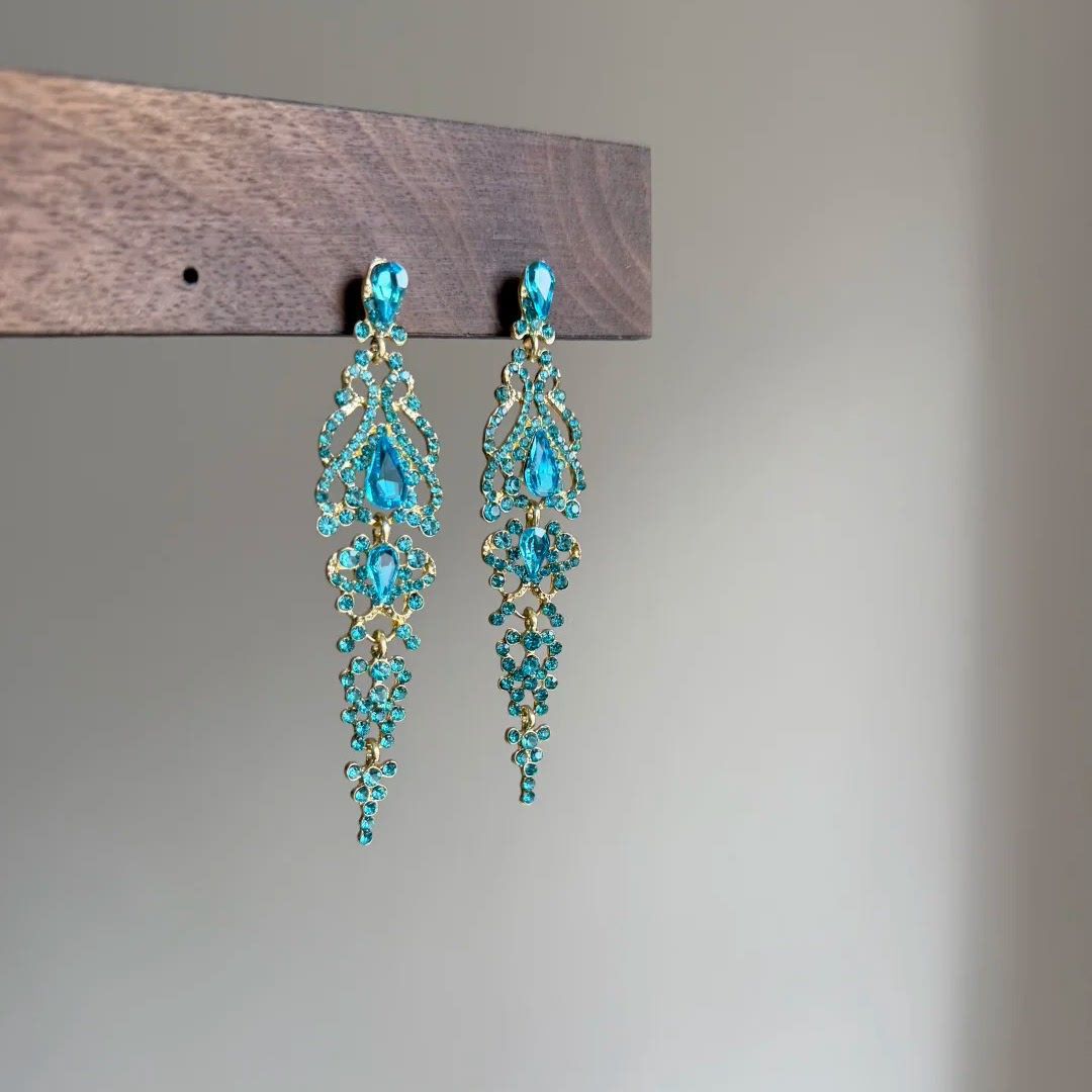 Woven Seaside Holiday Zircon Long Fringe Female Atmosphere Stud Earrings