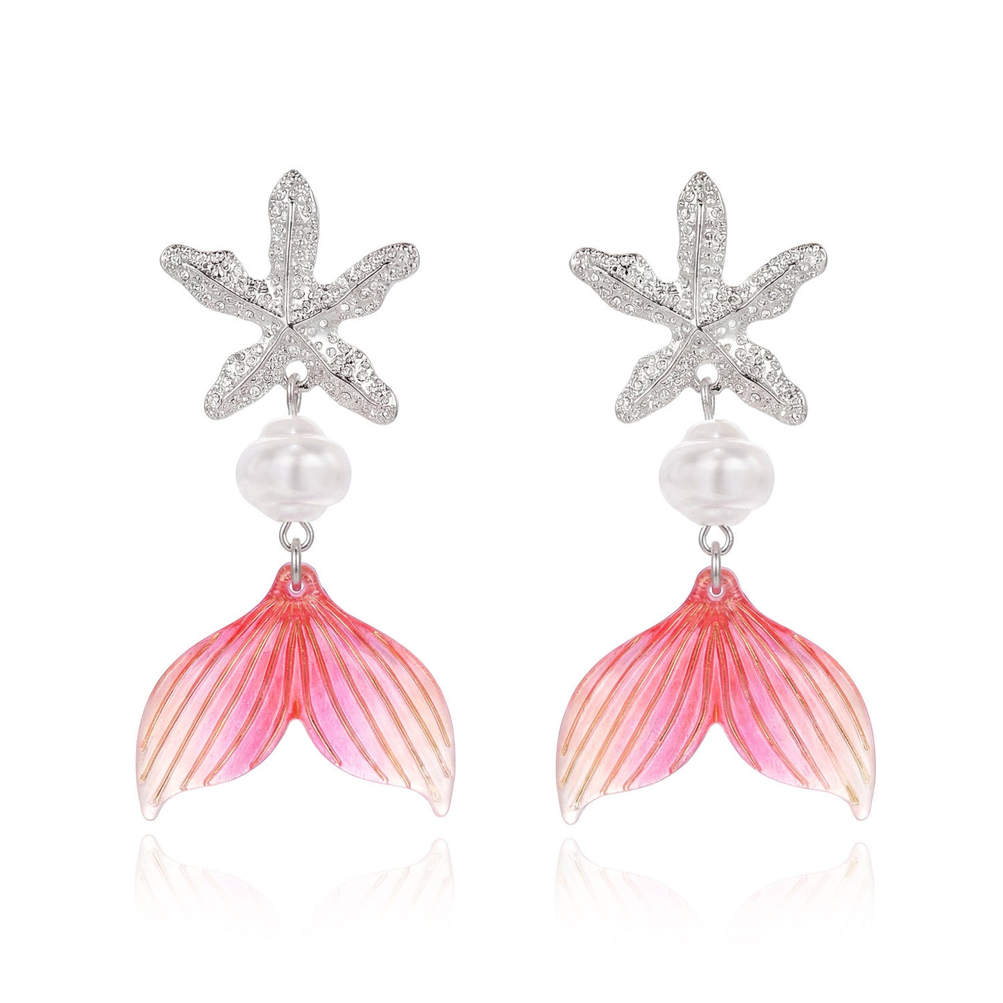 Small Fish Wild Ocean Series Starfish Coral Fishtail Rings