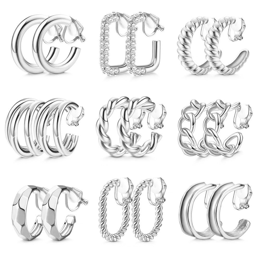 Women's Simple Geometric Twist Shaped Pairs Without Piercing Affordable Luxury Earrings