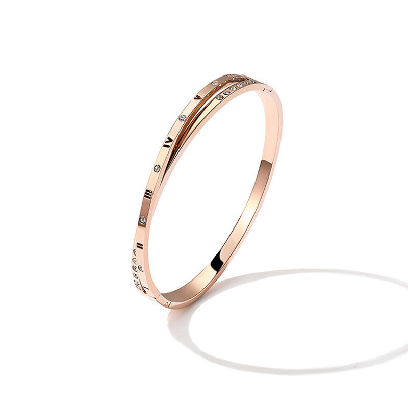 Titanium Steel Fashion Roman Digital Stainless Bracelet