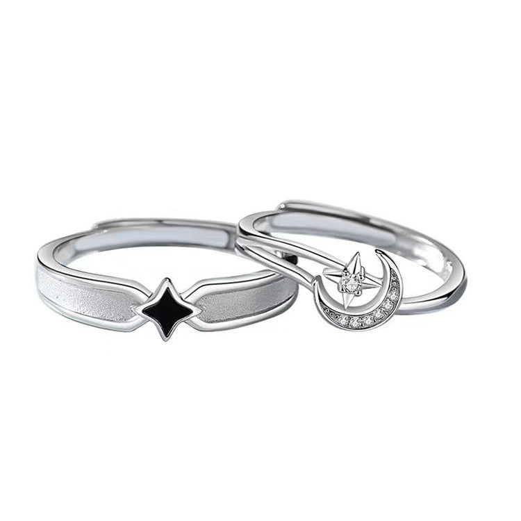 Couple Plated Sterling Sier Korean Style Rings