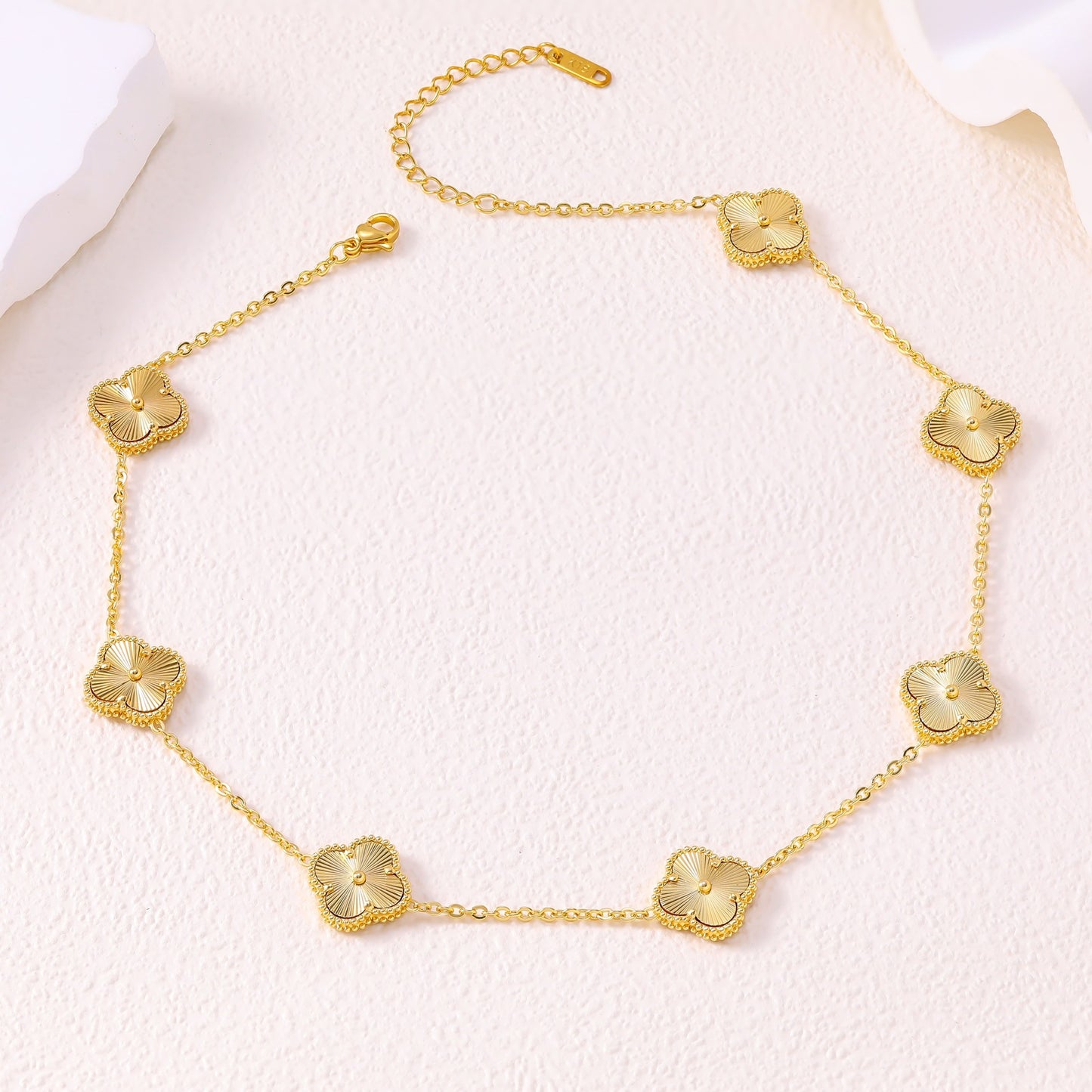 Golden Four-leaf Flower Design Personality Gold Necklaces