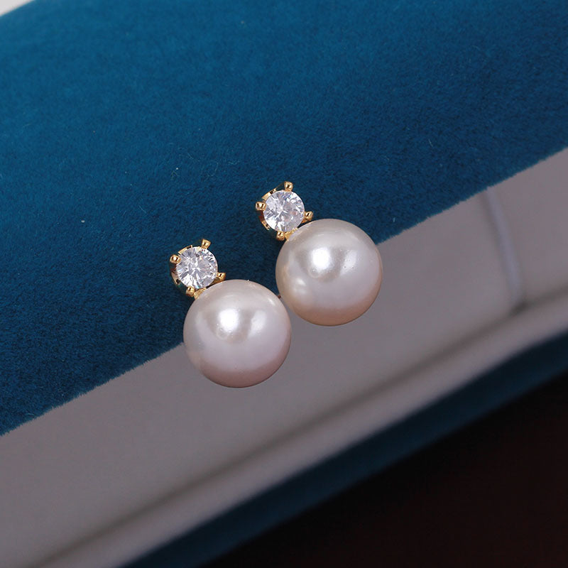 Women's Princess Style Inlaid Zircon Pearl Clasp Accessory Ear Clip
