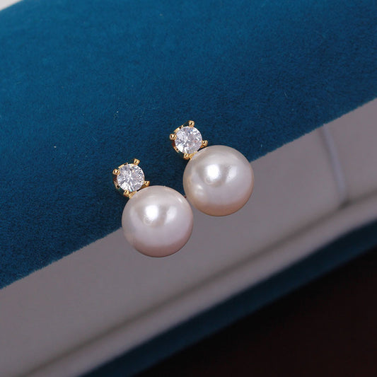 Women's Princess Style Inlaid Zircon Pearl Clasp Accessory Ear Clip